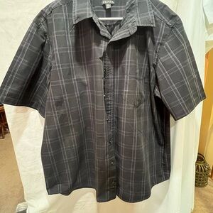George Men's Dark Plaid Button Down Shirt.  Size 46-48.
